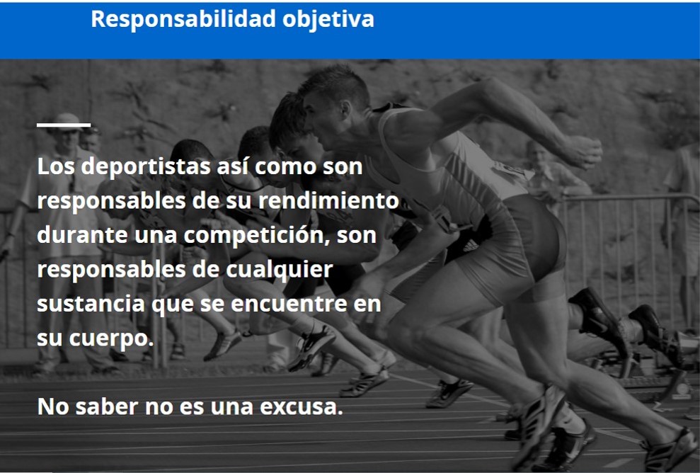 Infografía sobre Responsabilidad Objetiva en el Antidopaje